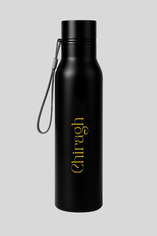 Custom Black Steel Bottle – Personalized Name Water Bottle