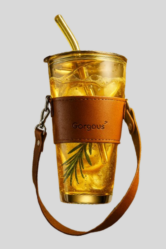 Premium Glass Tumbler with Straw & Lid – Iced Tea, Juice, Coffee Friendly (non-customizable)