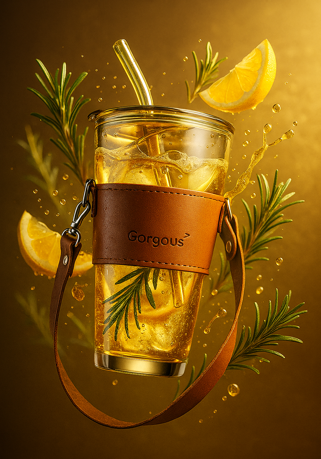Premium Glass Tumbler with Straw & Lid – Iced Tea, Juice, Coffee Friendly (non-customizable)