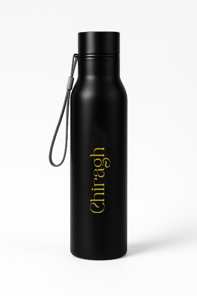 Custom Black Steel Bottle – Personalized Name Water Bottle